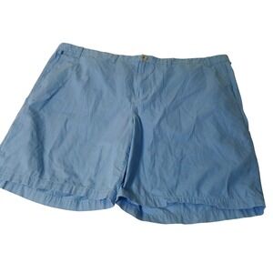 Columbia Shorts Mens 52 Blue PFG Cotton 10in Inseam Flat Front FS4016